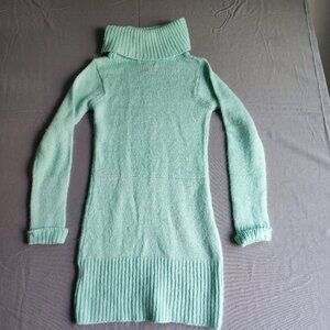 Seduction turtle neck knitted long pullover women's size XS mint green colour